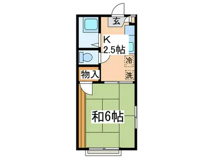 サンハイムT(1K/2階)の間取り写真
