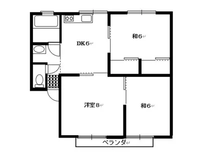 コーポミザール(3DK/1階)の間取り写真