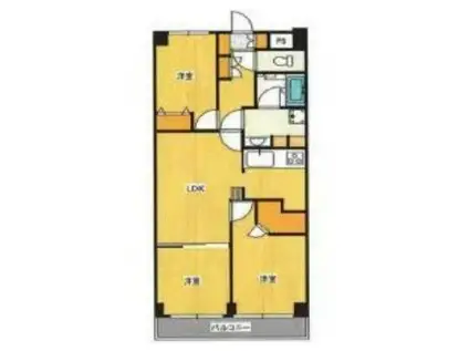 洋伸東大島マンション(3LDK/4階)の間取り写真