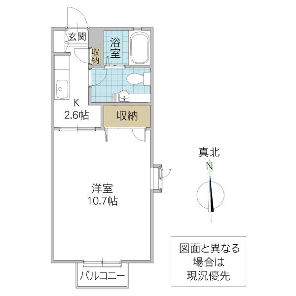 ルン・ガルノI(1K/1階)の間取り写真