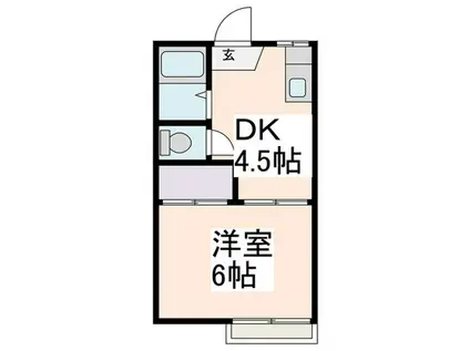 タカノコーポB(1DK/1階)の間取り写真