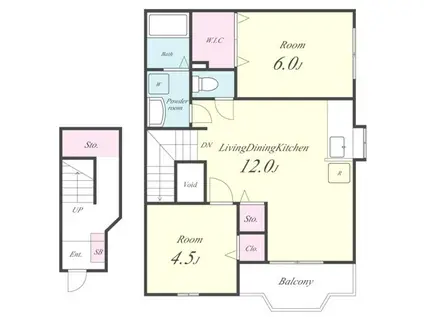 ルマージュ神戸3番館(2LDK/2階)の間取り写真