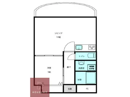 サンキライフ白遙(1LDK/5階)の間取り写真