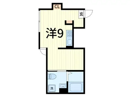 THE RIVER SIDE AOTO(ワンルーム/1階)の間取り写真