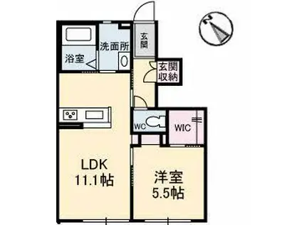 KSテラス(1LDK/1階)の間取り写真