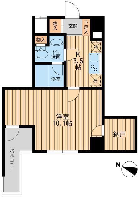 ユニフォート目黒中町(1SK/4階)の間取り写真