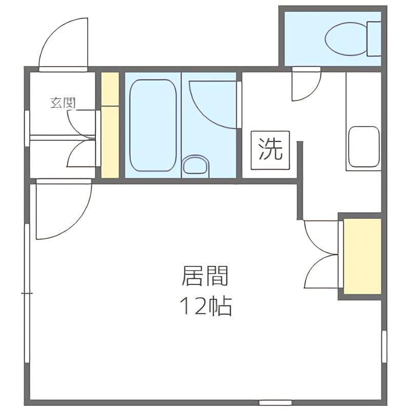 シークエンス620B(ワンルーム/1階)の間取り写真