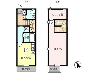 ヴィヴレイースト(1DK/1階)の間取り写真