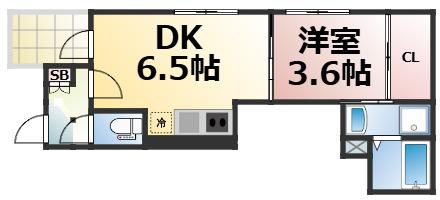 ソリュートピア(1DK/3階)の間取り写真