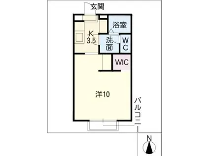 ソフィアコート西沢(1K/1階)の間取り写真