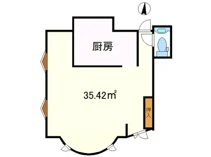 フィットハウスA1(ワンルーム/1階)の間取り写真