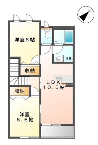 プランドールウエスト(2LDK/2階)の間取り写真