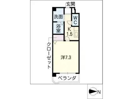 NEW PLACE(1K/6階)の間取り写真