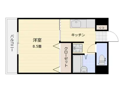 ヨーロピア甲東(1K/8階)の間取り写真