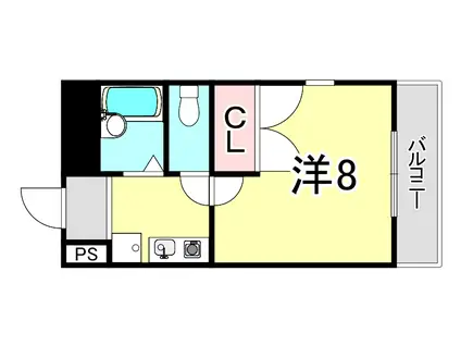 サンハイツ甲陽園(1K/1階)の間取り写真