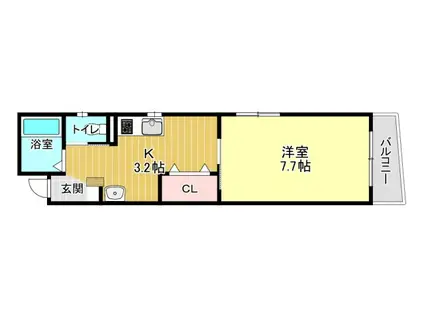 遠州鉄道 遠州病院駅 徒歩4分 5階建 築22年(1K/4階)の間取り写真