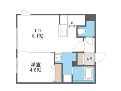 GRANDUKE永山公園通(1LDK/4階)の間取り写真