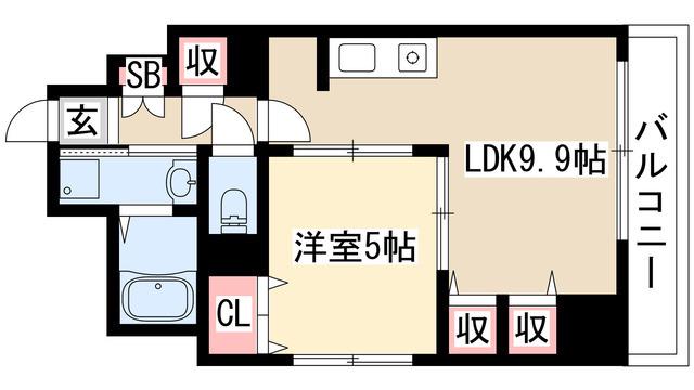 プレステージ千種(1LDK/10階)の間取り写真