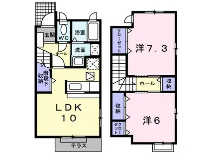 GREEN FILL(2LDK/1階)の間取り写真