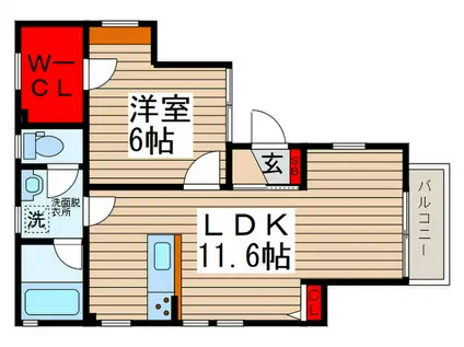 ミニフラット17(1LDK/1階)の間取り写真