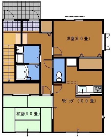 PINE HILL(2LDK/1階)の間取り写真