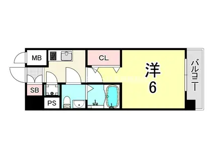 エスリード大阪シティグランツ(1K/2階)の間取り写真