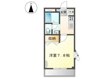 アトランティス(1K/1階)の間取り写真