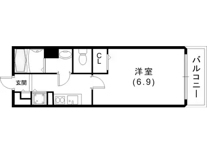 リブリ・フォー ディアリィスト 灘(1K/1階)の間取り写真