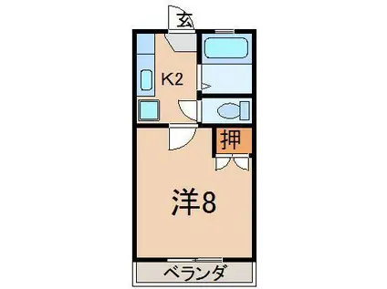 コートハウスムトウ(1K/2階)の間取り写真