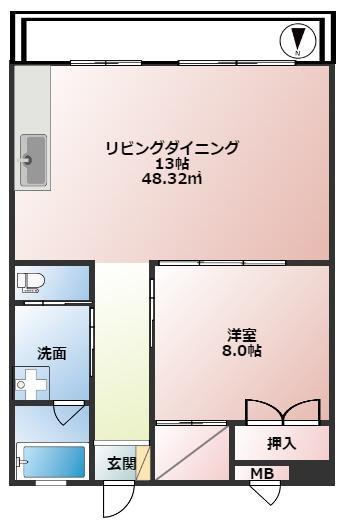 マンションVIP落合(1LDK/11階)の間取り写真