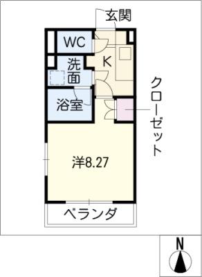 タウンライフ藤が丘東(1K/3階)の間取り写真