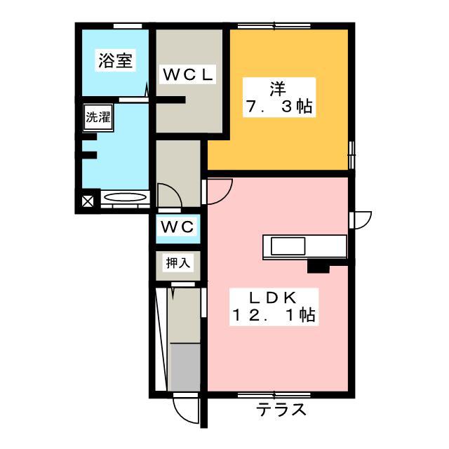 NOTRE MAISON III(1LDK/1階)の間取り写真