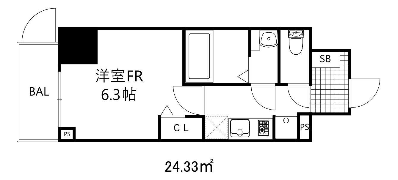 クレストタップディータ神戸西パークフロント(1K/1階)の間取り写真