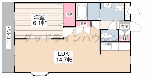 コンフォース・アイ(1LDK/2階)の間取り写真