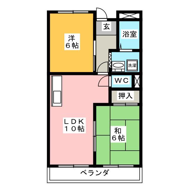 メゾン静(2LDK/4階)の間取り写真