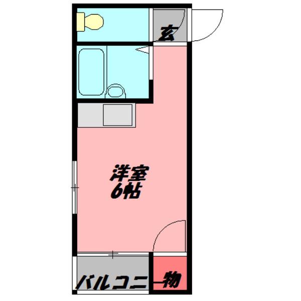 ニューハイツ桜II(ワンルーム/3階)の間取り写真
