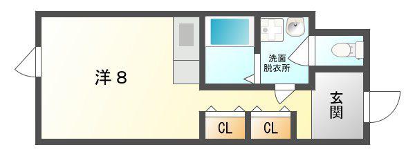 レインボービル(ワンルーム/3階)の間取り写真