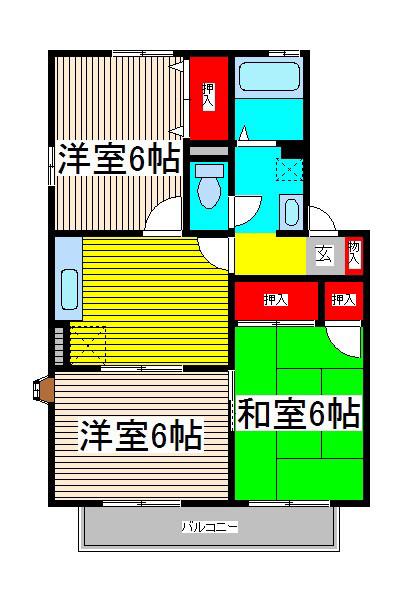 エステートUI(3DK/1階)の間取り写真