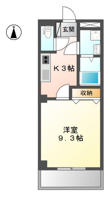 サクセスON(1K/1階)の間取り写真