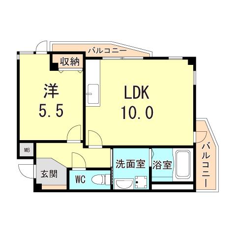 グランドメゾン池上1(1LDK/3階)の間取り写真