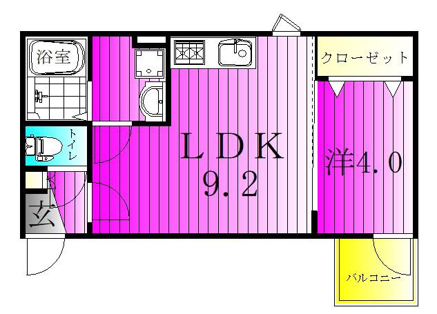 CRASTINE南流山II(1LDK/2階)の間取り写真