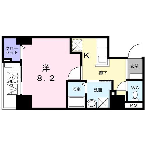 パサージュ(1K/3階)の間取り写真