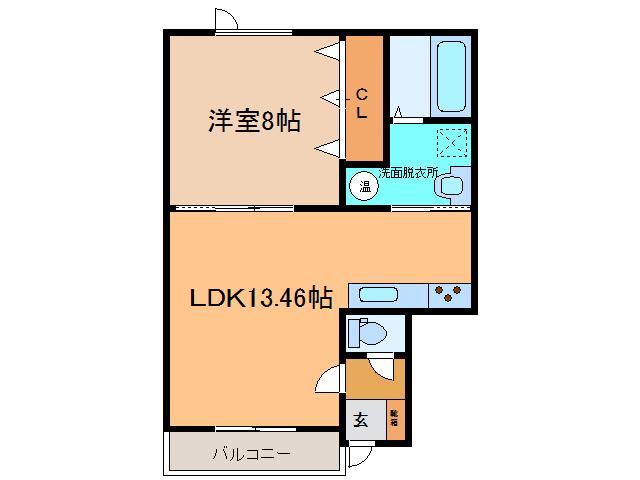 GEOI(1LDK/3階)の間取り写真