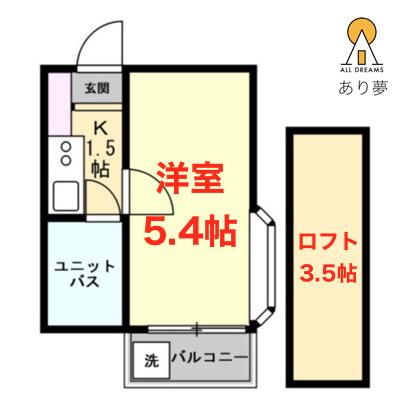 RARA妙蓮寺NO1(1K/1階)の間取り写真