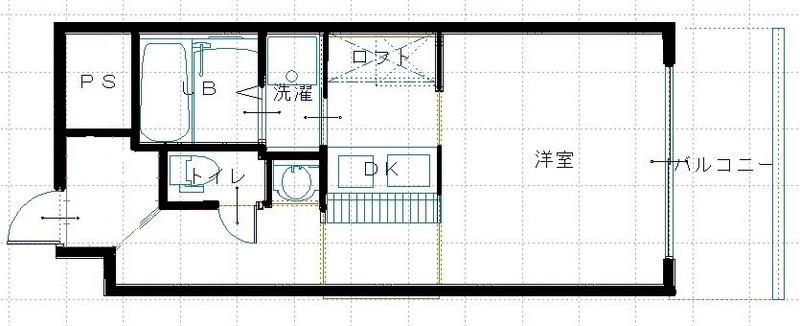 ロータリー本町618(1DK/6階)の間取り写真
