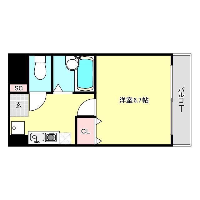 グランセピア(1K/4階)の間取り写真