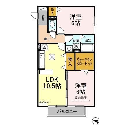 コートクレアール(2LDK/1階)の間取り写真