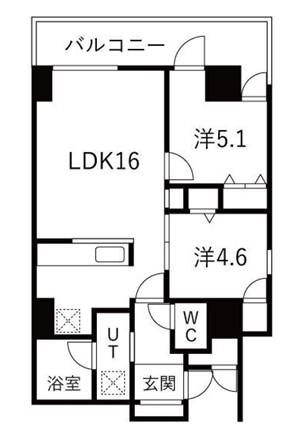 シティコート目黒II(2LDK/3階)の間取り写真