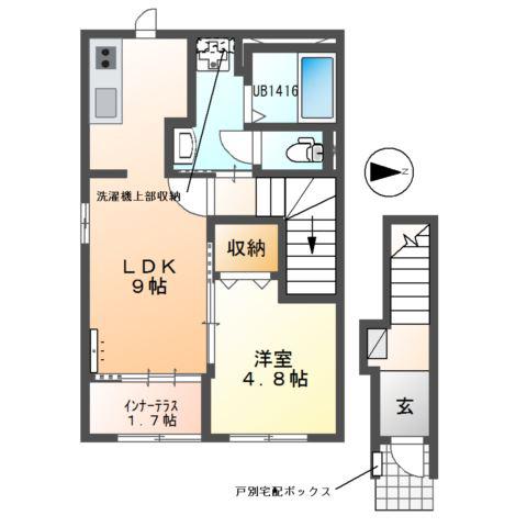 ひまわり(1LDK/2階)の間取り写真