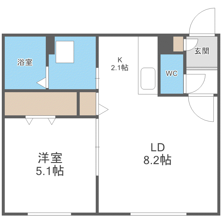 PROGRACE S19(1LDK/2階)の間取り写真